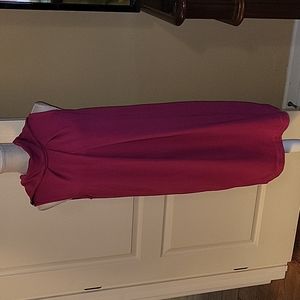 Kensington Pretty fuchsia sleeveless dress rolled collar exposed back zip L …EUC